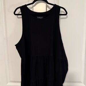 Torrid Super Soft Black Tiered Tank Top